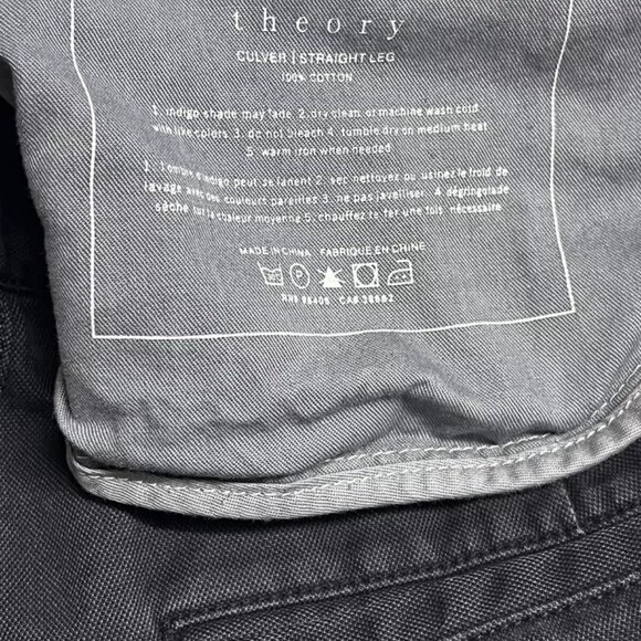 Theory Pants Men's 31 27 Culver Straight Leg Indigo Navy Dress Work Career Chino - Picture 4 of 5